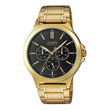 Reloj Casio Mtp_v300g_1a Cuarzo Hombre Color De La Correa Dorado