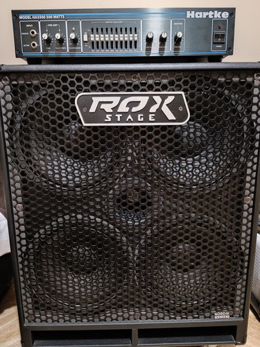 Amplificador Hartke Ha5500 + Caixa Gabinete Rox Stage 4x10