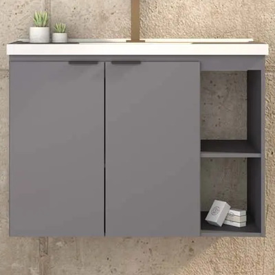 Mueble Baño Aster 80 Gris Modelo 102430 | Meses sin interés