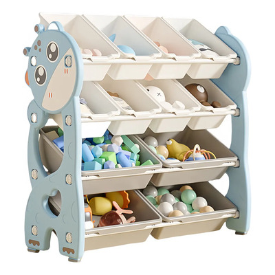 Mueble Organizador De Juguetes 86x90 Cm Para Niños Y Niñas Con 12 Contenedores Glowup | Estantería Infantil Diseño De Jirafa Para Almacenamiento De Juguetes, Libros O Peluches | Organización Divertida | Envío gratis