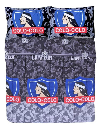 Plumón Reversible Colo-colo 2 Plazas + 2 Fundas 