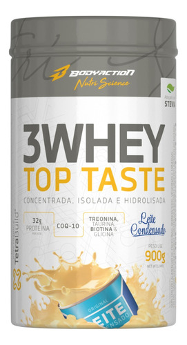 Whey 3w Top Taste 900g (concentrado-iso-hidro) - Bodyaction Sabor Leite Condensado