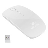 Mouse Óptico Sem Fio Wireless Slim 2000 Dpi Notebook Pc Mac Cor Branco