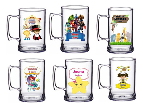 Lembrancinha Aniversário Copo Caneca Personalizado Kit 30 Un