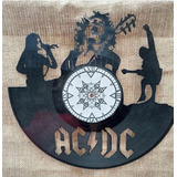 Ac Dc - Reloj Artesanal Calado En Disco De Vinilo