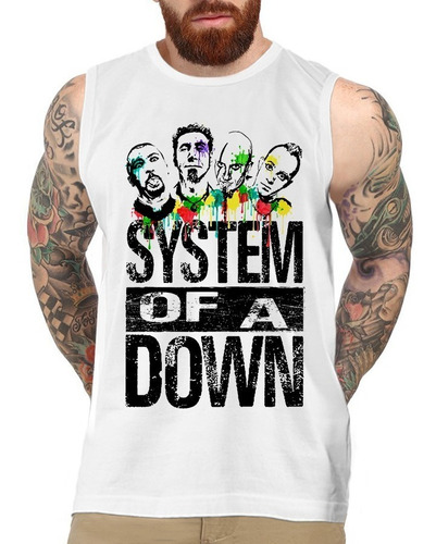 Camiseta Rock System Of A Down Regata Roupas Masculinas Moda