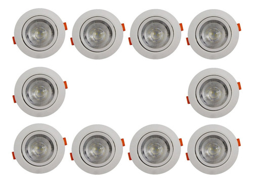 Empotrado Spot Led 12w Luz Blanca Fría O Cálida Pqte 10 Pzs Color Blanco