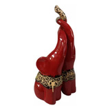 Figura Crown Baccará Elefantes Cerámica 2 Pza Rojo/rojo