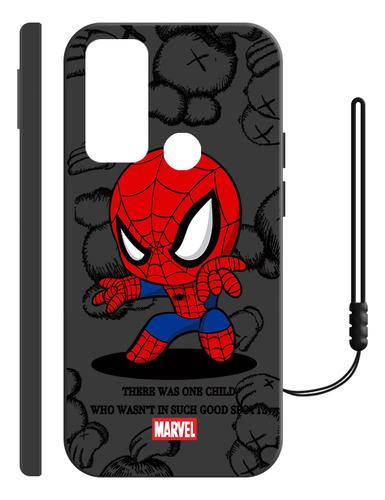 Funda De Silicona Para Motorola Diseño De Spiderman + Correa