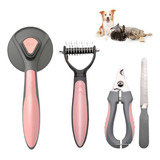 Limpieza Cepillo Para Perros Cortar Uñas Mascotas Kit 4pcs