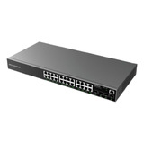 Switch Gigabit Poe Administrable, 24 Puertos + 4 Puertos Sfp