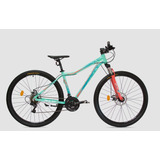 Mountain Bike Femenina Slp 25 Pro Lady R29 21v Color Verde/blanco/azul Con Pie De Apoyo  