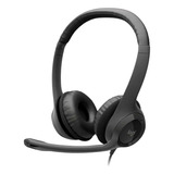 Fone De Ouvido Headset Logitech H390 Usb Áudio Digital Couro