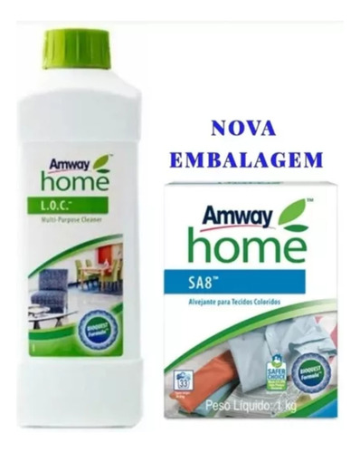 Kit Lavagem A Seco Loc Multiuso + Sa8 Alvejante Amway Home