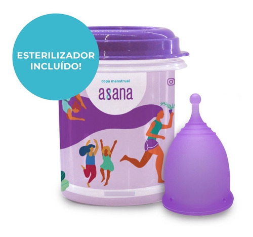 Copa Menstrual Asana Curva Kit Esterilizador+bolsa+stickers