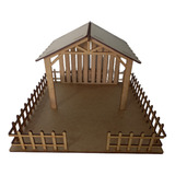 Casinha, Presépio De Madeira Mdf Natal  Para Presépio 60 Cm