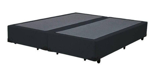 Base Cama Box Bipartido Casal Suede Preto 40x138x188