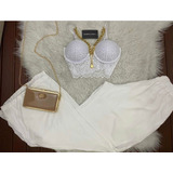 Conjunto Pantalona Longa+ Cropped Renda Lesie Ano Novo Praia