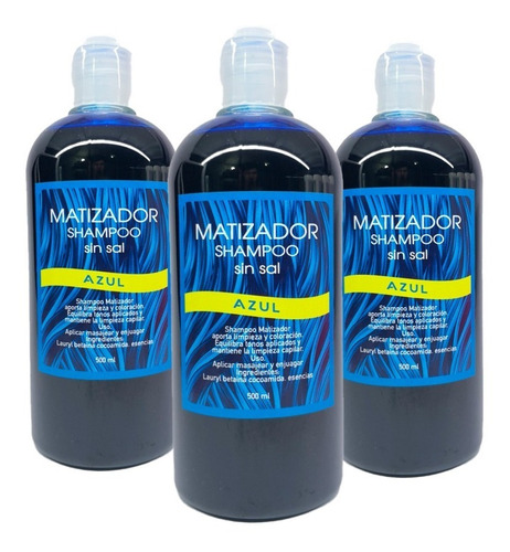 Pack 3 Shampoo Matizadores Rojo Azul Violeta Grafito Cano