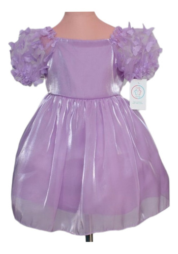 Vestido Mariposas Tull Princesa Lila Niña Cf2158 