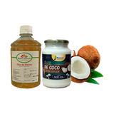 Óleo Rícino Puro 500ml + 1 Óleo De Coco 500ml Extra Virgem