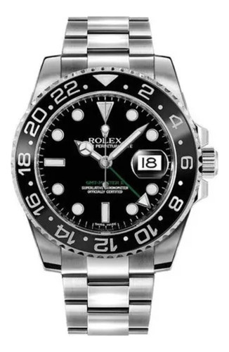 Relógio Rolex Gmt Preto Super Clo Eta 3235 Com Certificados