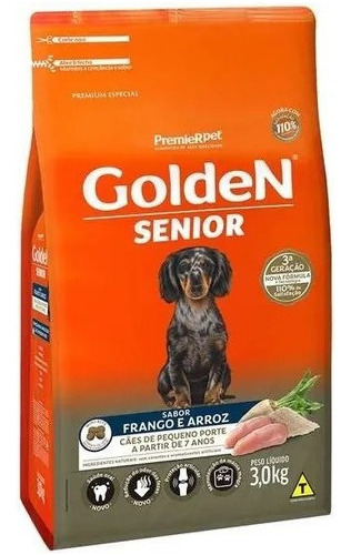 Ração Golden Formula Cães Senior Mini Bits Frango/arroz 3kg