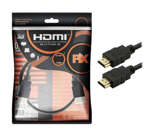 Cabo Hdmi 2.0 4k Hd 3d 5 Metros Pix 018-2225