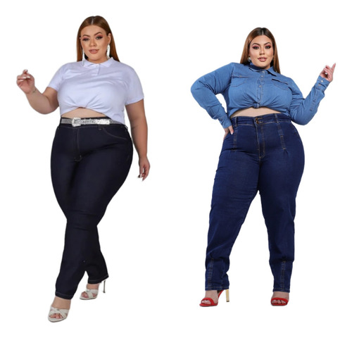 Kit 2 Calças Jeans Feminina Premium Barata
