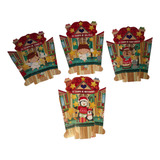 Set X 10 Faroles Navidad + Velas Incluidas