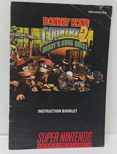 Manual De Juego Donkey Kong Country 2 Rare Nintendo Snes
