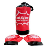 Bolsa De Boxeo Infantil Con Guantes Jeg Faidy - 10601 Color Rojo