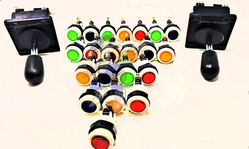 Palanca Arcade Joystick Y 21 Botón Bicolor