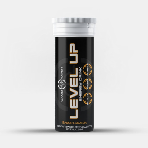 Level Up - Pré Treino Energético Em Pastilhas Efervescentes - Sabor Laranja - 10 Pastilhas - Gamer Power Nutrition