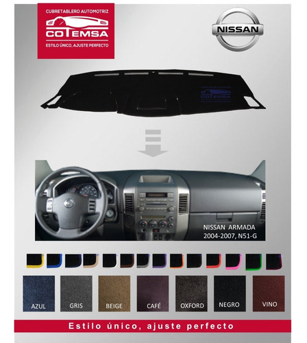 Cubretablero Aut. (colores) Nissan Armada 2004 A 2007, N51-g