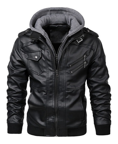 Chaquetas Cuero Pu Hombre Abrigo Motocicleta Casual Invierno