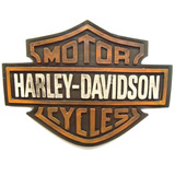 Placa Decorativa Emblema Harley Davidson Resina Alto Relevo
