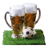 Vasos Mundial Futbol X2 Cervecero Vidrio 420ml Bebidas  