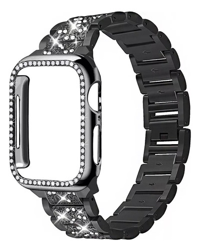 Capa E Pulseira Bling Para Apple Watch, Pulseira De Metal