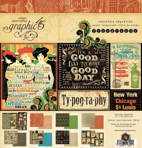 Colección Typography By G 45 Scrap X16 D' Arteche Crafts