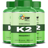 3 Potes Da Vitamina K2 Mk7 Menaquinona 7 Isolada Alta Pureza - 90 Doses