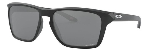 Óculos De Sol Oakley Sylas Standard Armação De O Matter Cor Matte Black, Lente Black De Plutonite Prizm, Haste Matte Black De O Matter - Oo9448