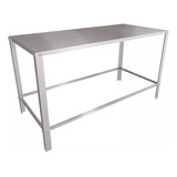 Bancada Mesa Central Tampo Inox 140 Industrial