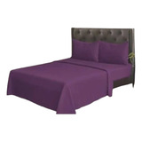 Sabana De Polar Color Morado Liso King Con Funda De Almohada