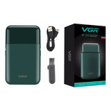 Barbeador De Viagem Recarregável Vgr V-390 Mini Shaver, Cor Verde