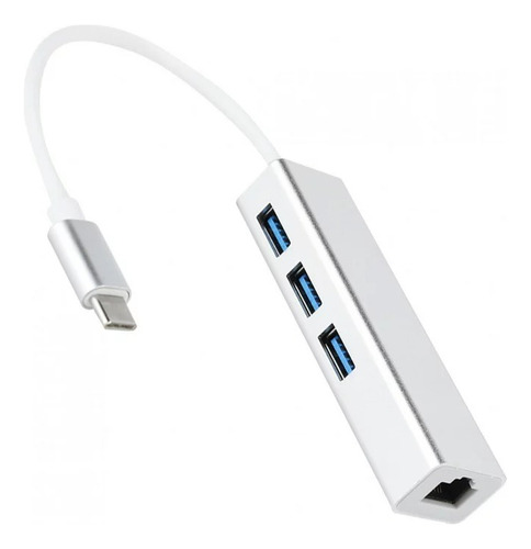 Adaptador Hub 3 Puertos Usb Type C Ethernet Rj45 3 Usb A 3.0