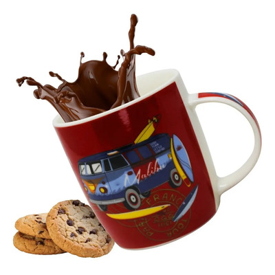 Taza Para Café 350ml Porcelana Decorada Grande Diseño Frases Color Rojo | MercadoLibre