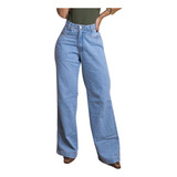 Calça Jeans Wideleg Pantalona Premium Cintura Alta 1564