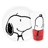 Vajilla Individual Snoopy Set De Comida 2 Pz Plato + Vaso