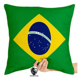 Kit 2 Almofadas Premium Bandeira Flag Brasil Brasileiro